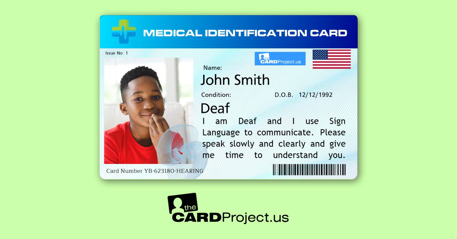 Sign Language Premium Medical Card (FRONT)